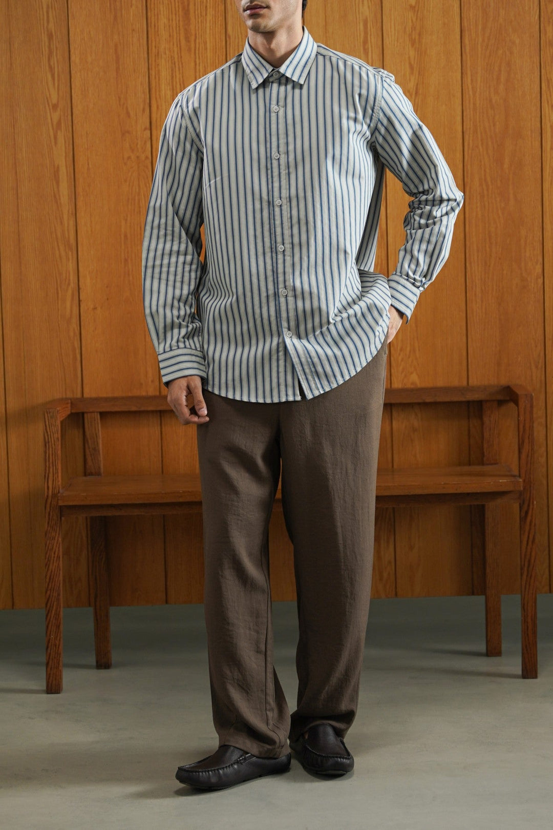 GREY SIGNATURE COTTON SHIRT