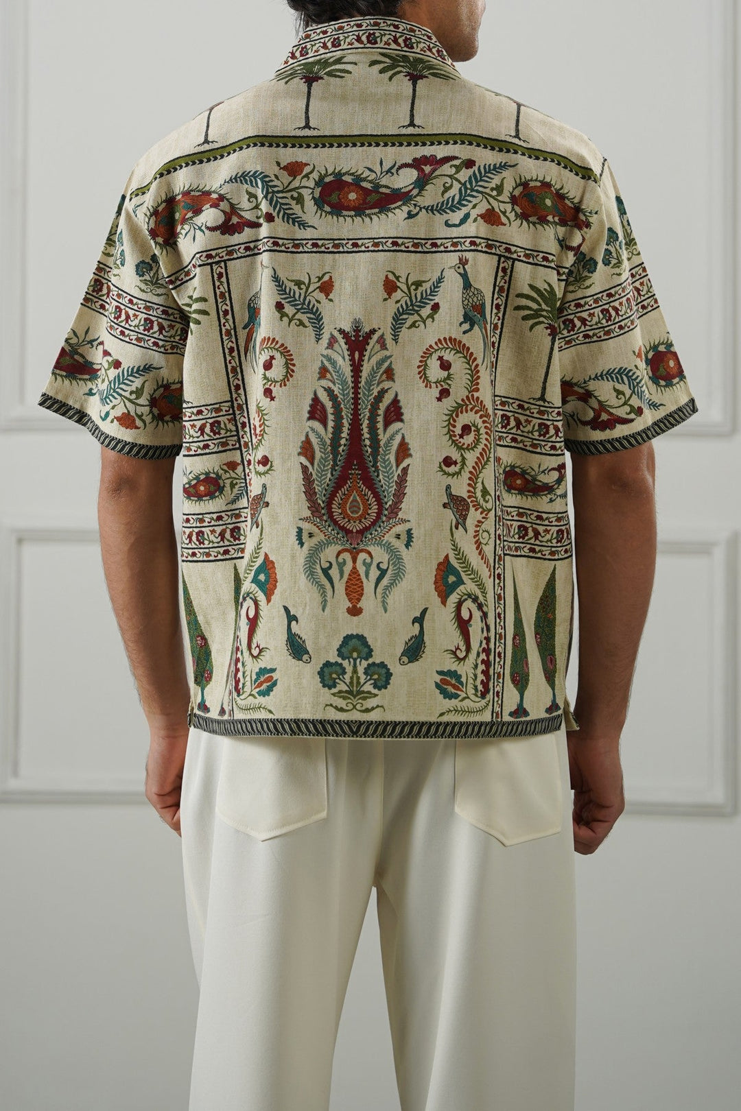ECRU SLUB PRINTED SHIRT