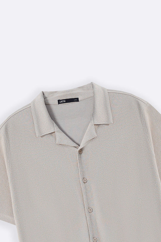 BEIGE TENCEL COTTON BUTTON DOWN