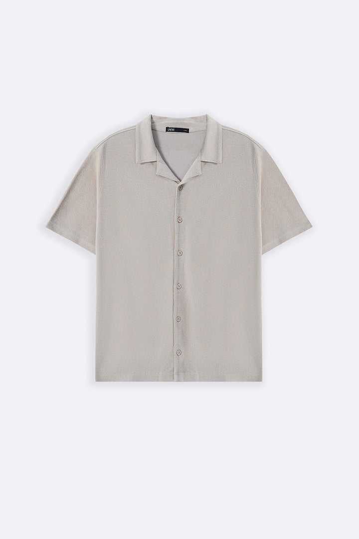 BEIGE TENCEL COTTON BUTTON DOWN