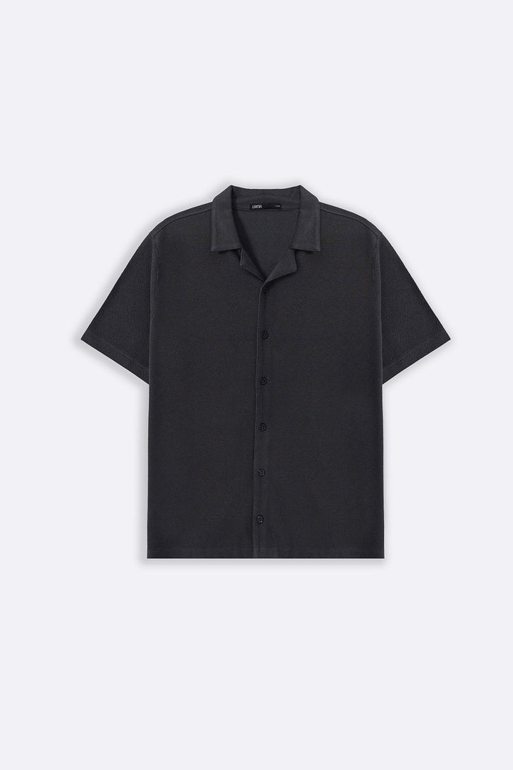 CHARCOAL TENCEL COTTON BUTTON DOWN