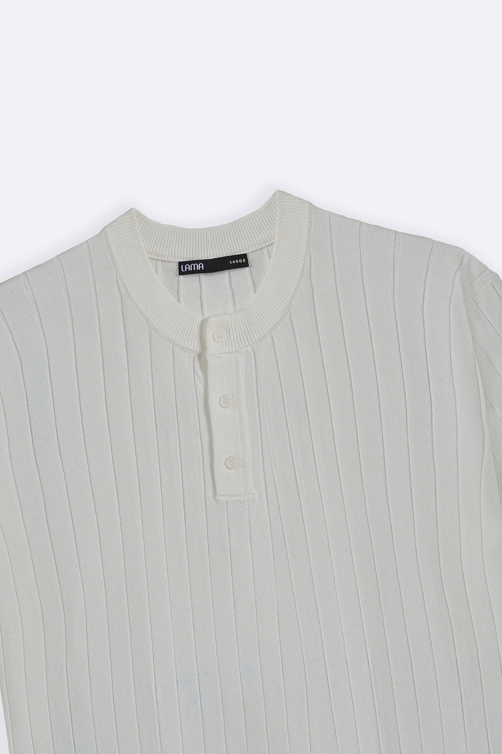 WHITE TEXTURED HENLEY