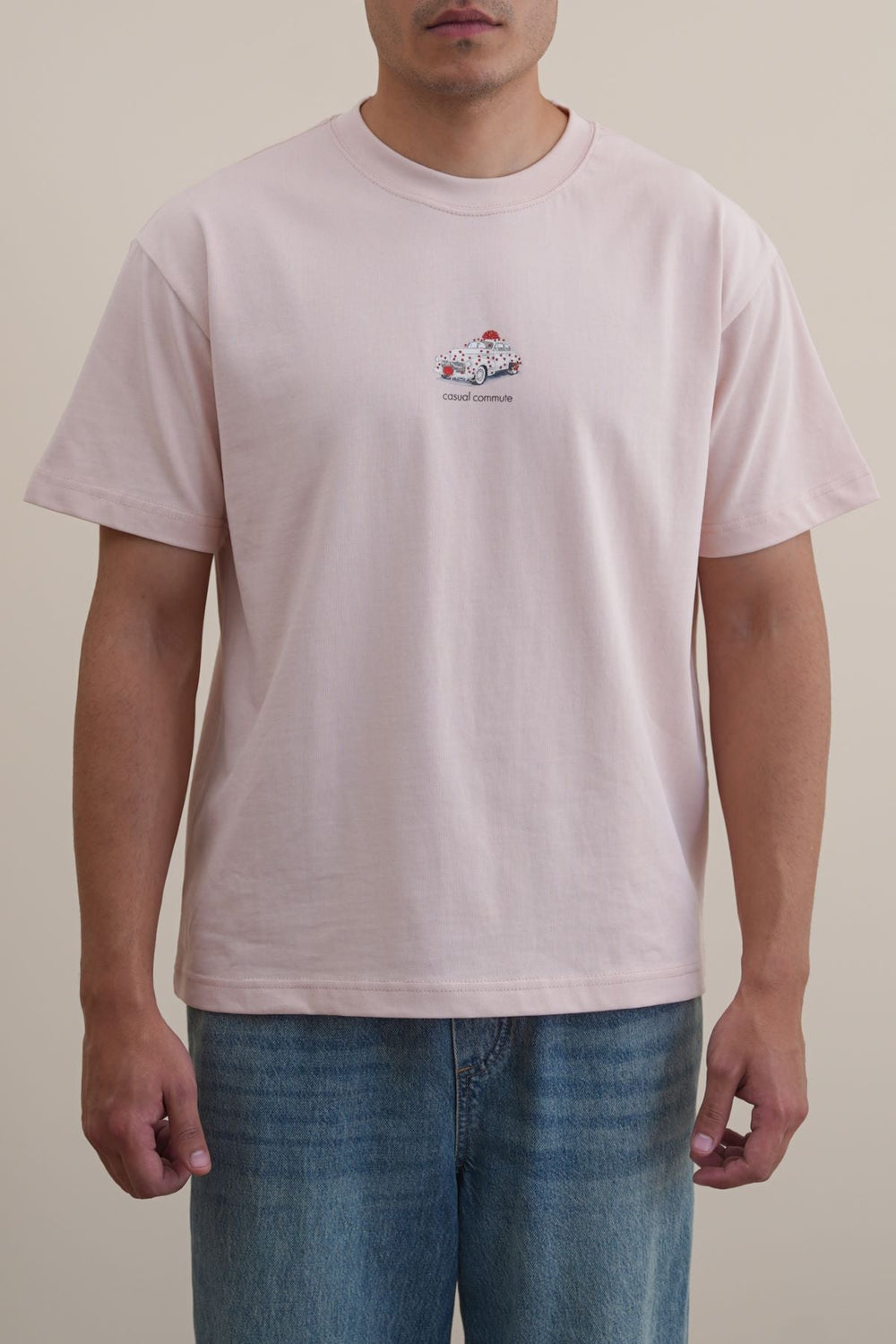 LIGHT PINK CASUAL COMMUTE TEE