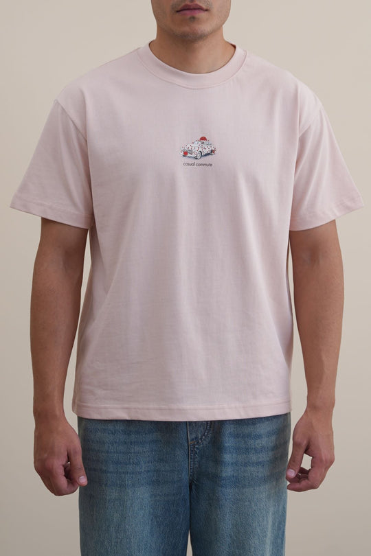LIGHT PINK CASUAL COMMUTE TEE