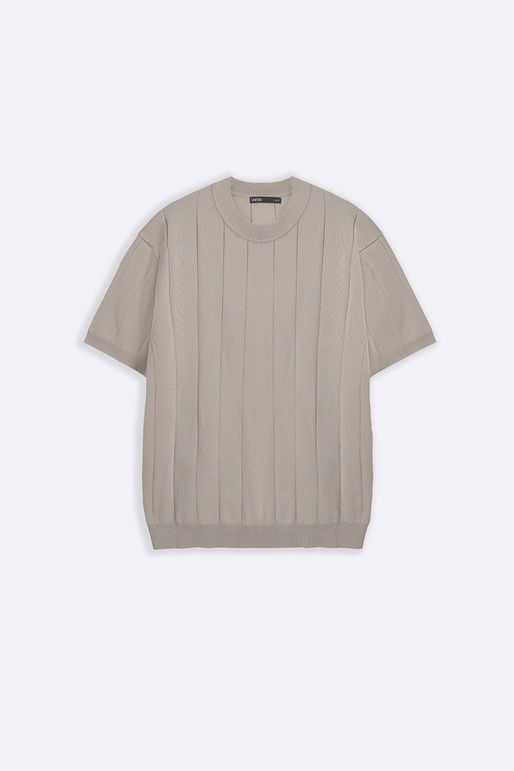 BEIGE DROP NEEDLE TEE