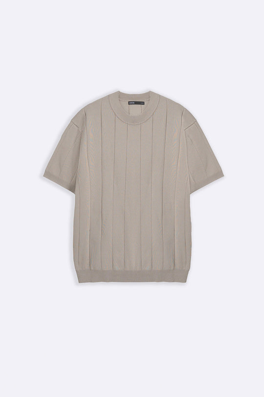 BEIGE DROP NEEDLE TEE