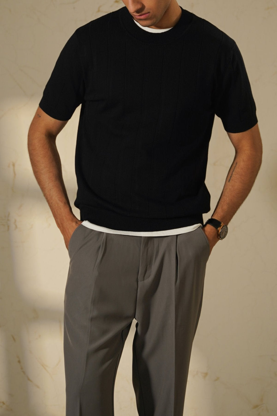 BLACK DROP NEEDLE TEE