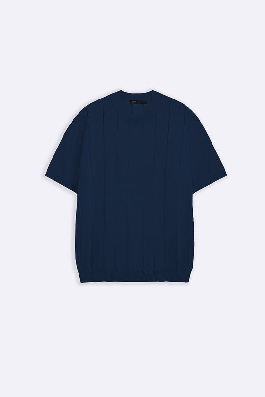 NAVY DROP NEEDLE TEE