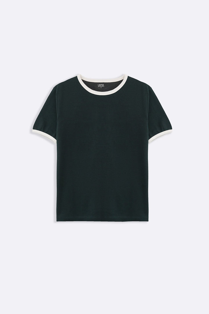 DARK GREEN CONTRAST TEE