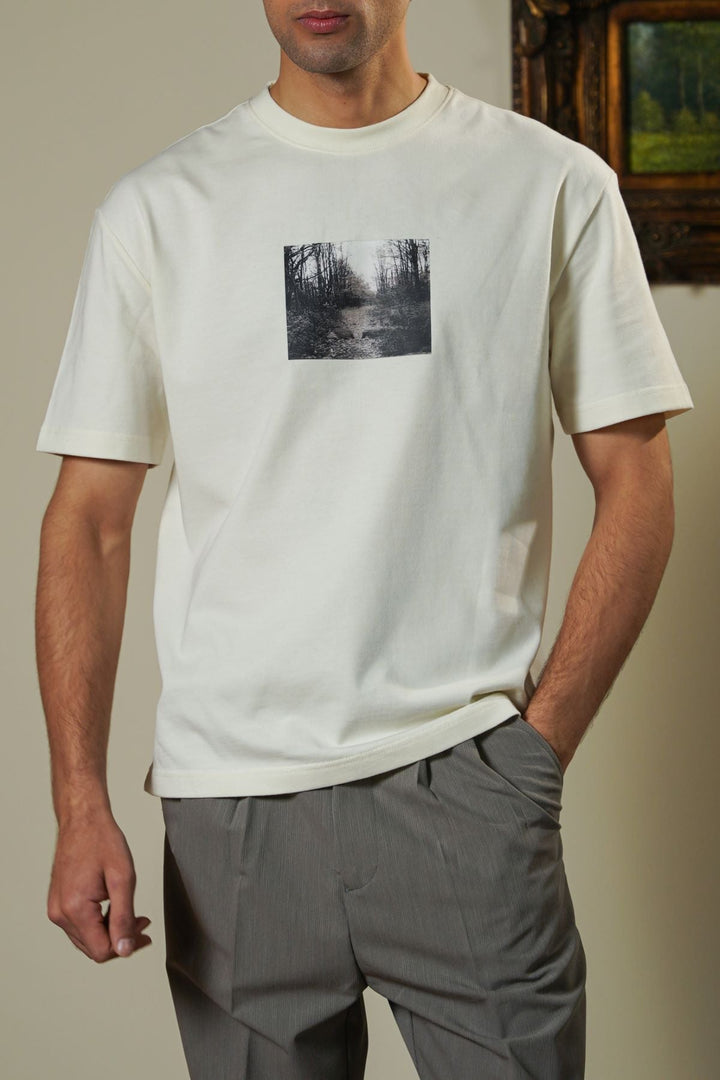 IVORY VINTAGE PRINT TEE