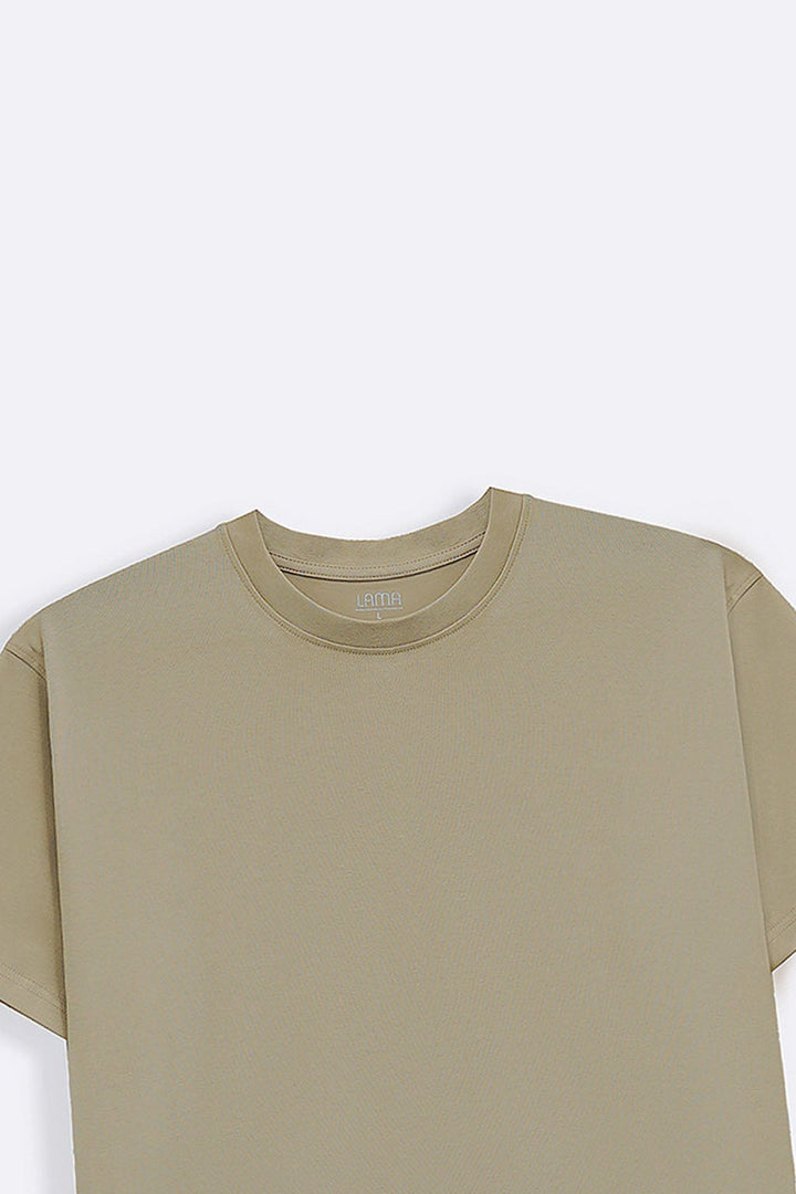 BEIGE ESSENTIAL CREW NECK TEE