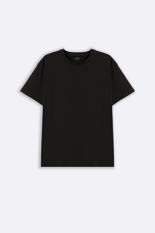 BLACK ESSENTIAL CREW NECK TEE