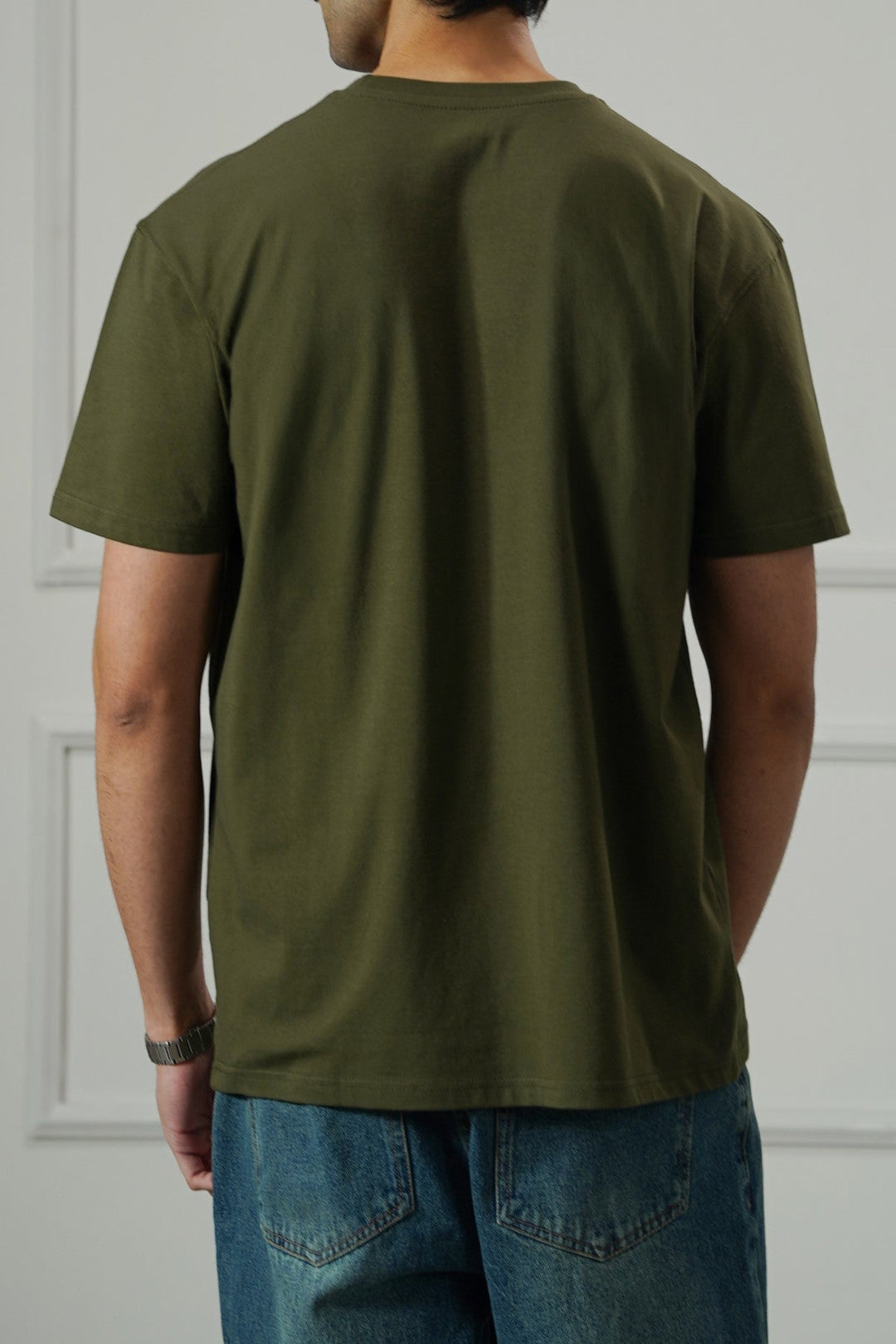 DARK OLIVE ESSENTIAL CREW NECK TEE