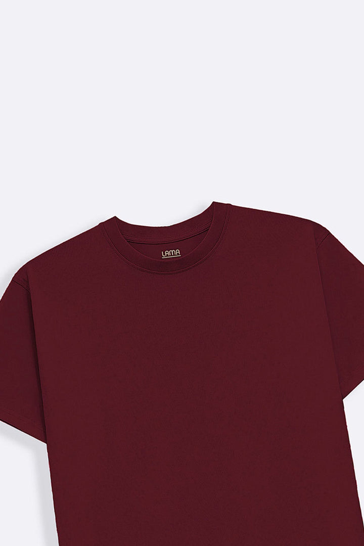 MAROON ESSENTIAL CREW NECK TEE