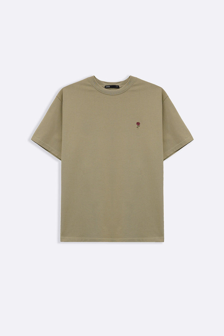 LIGHT GREEN ROSE GRAPHIC TEE