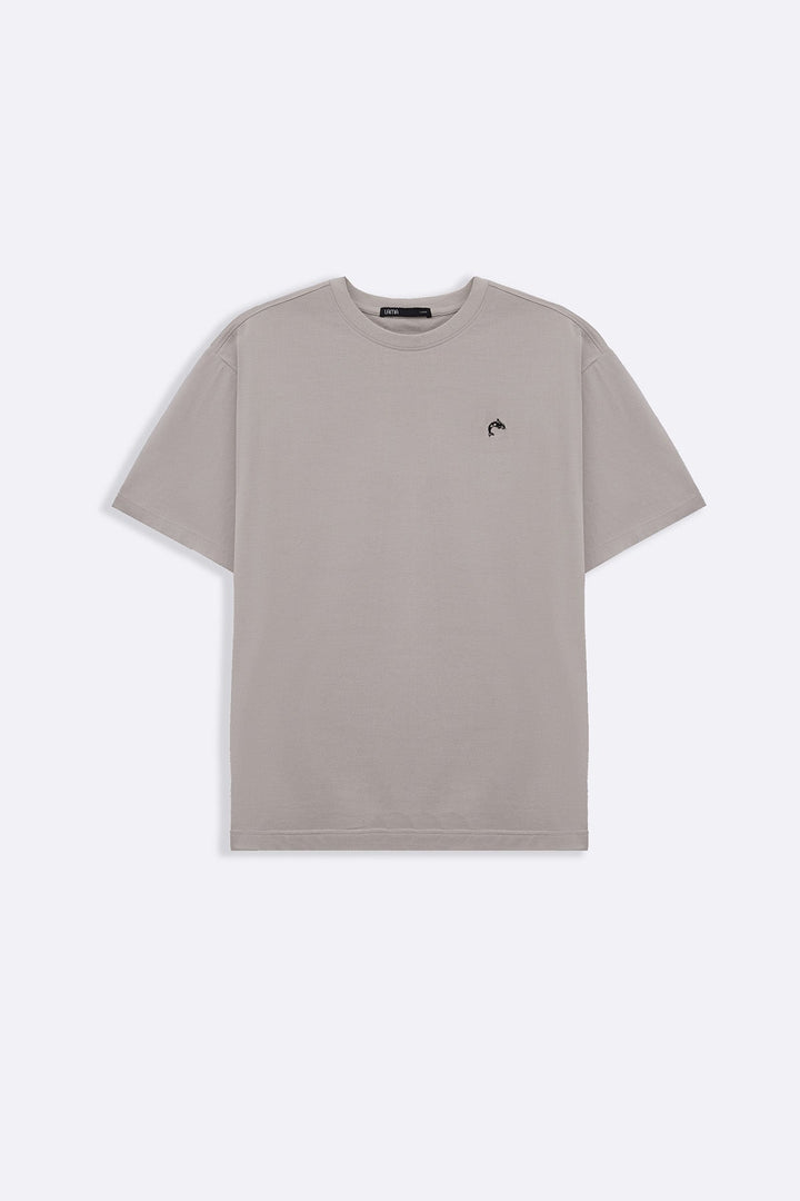 LIGHT GREY DOLPHIN TEE