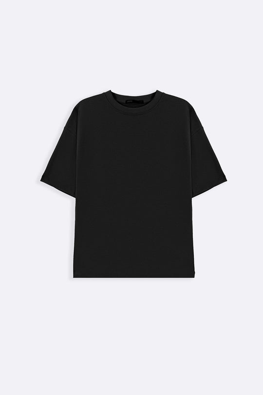 BLACK OVERSIZED COTTON TEE