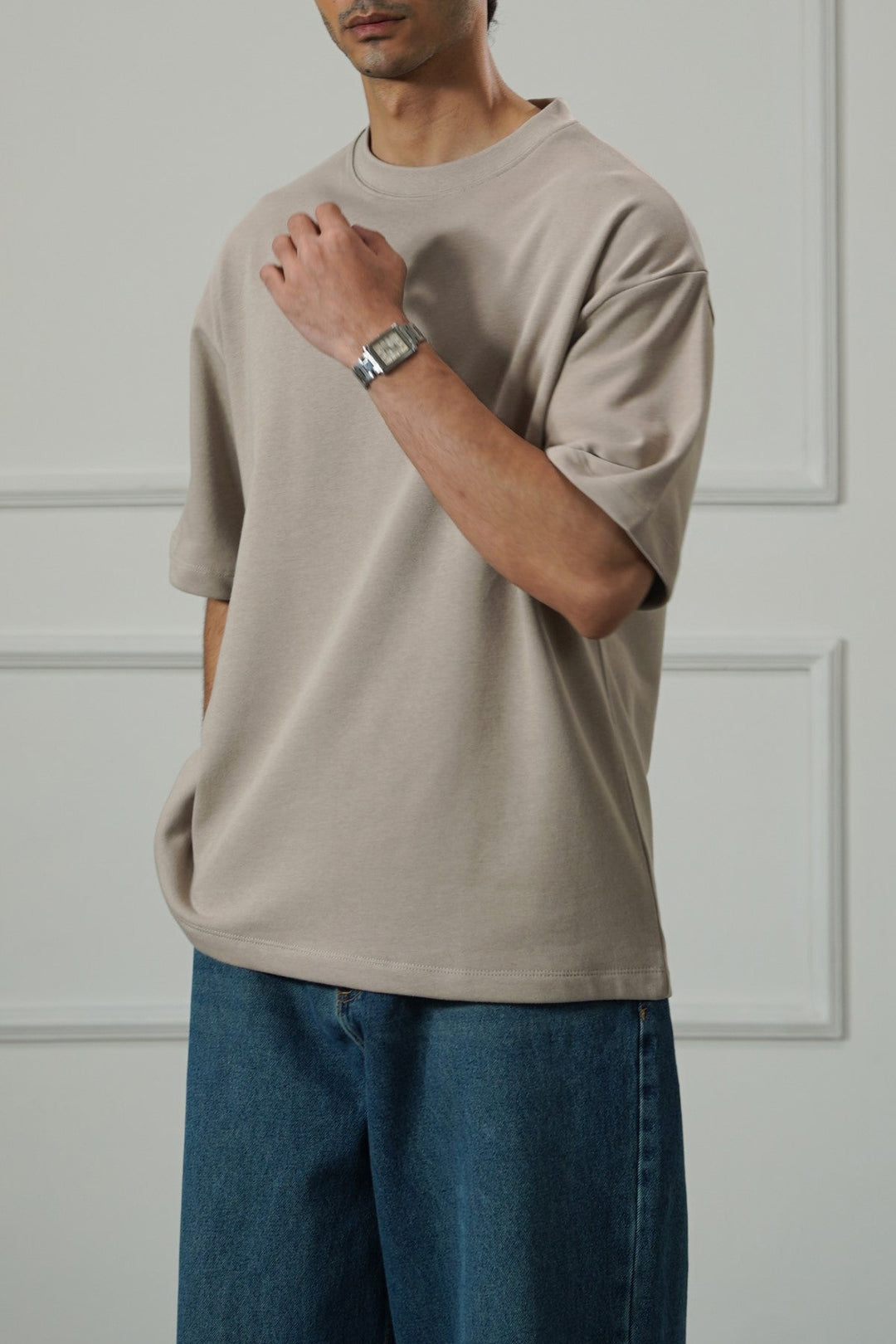 SAND OVERSIZED COTTON TEE