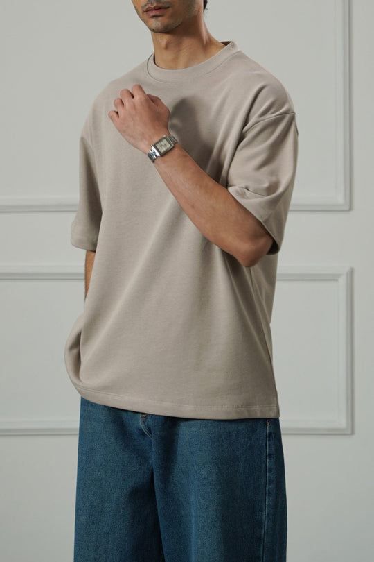 SAND OVERSIZED COTTON TEE