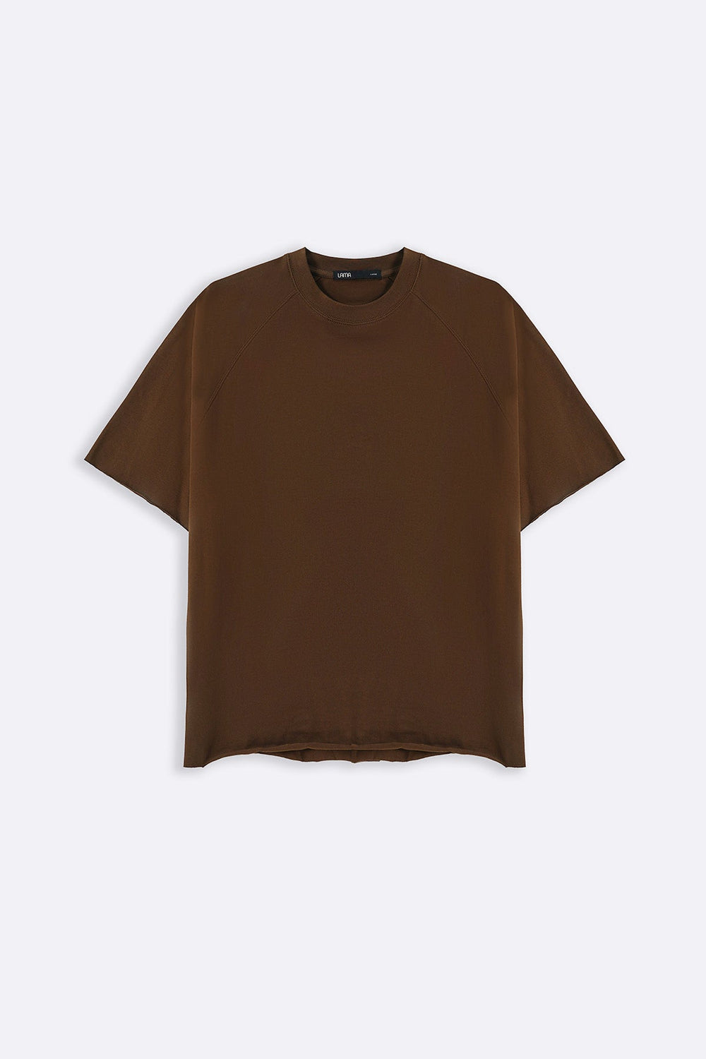 BROWN RAGLAN COTTON TEE