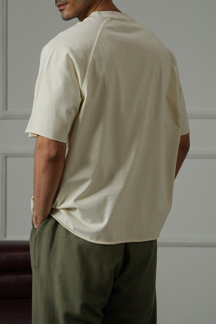 IVORY RAGLAN COTTON TEE