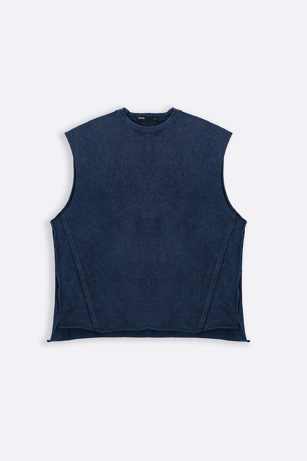 NAVY WASHED EFFECT SLEEVELESS TEE