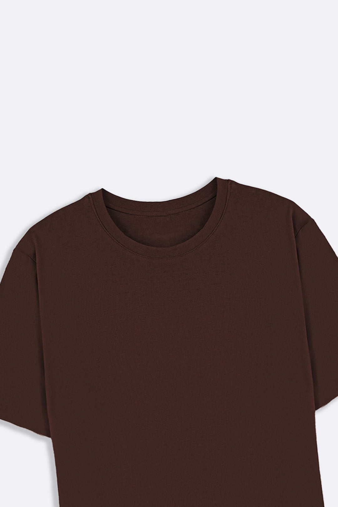 BROWN SEAMLESS DOUBLE-LAYERED TEE