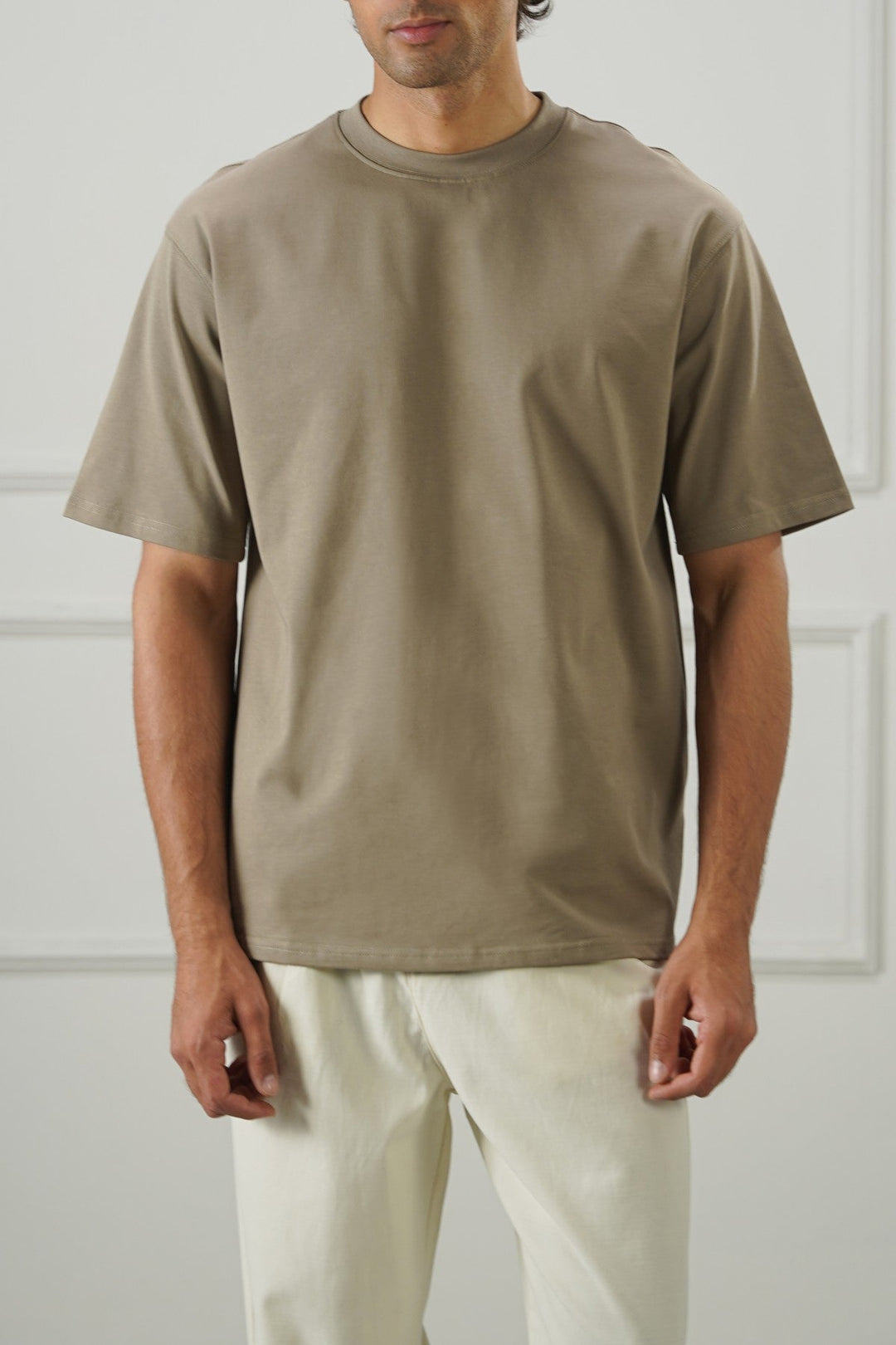 SAND SEAMLESS DOUBLE-LAYERED TEE