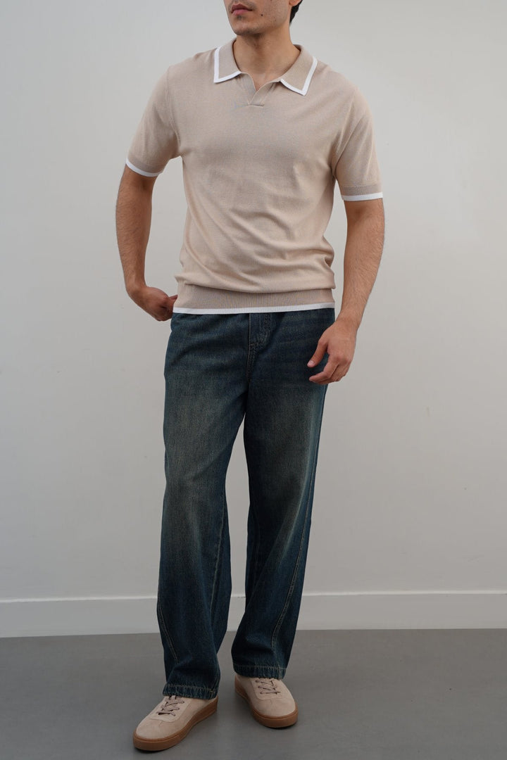 BEIGE EASY KNIT POLO