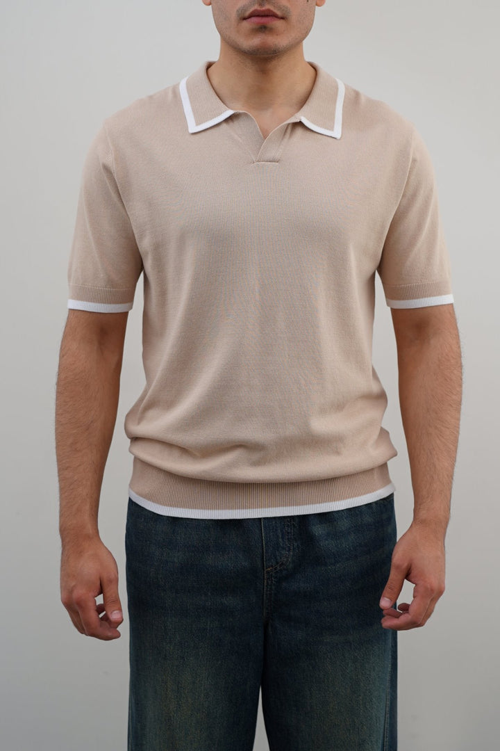 BEIGE EASY KNIT POLO