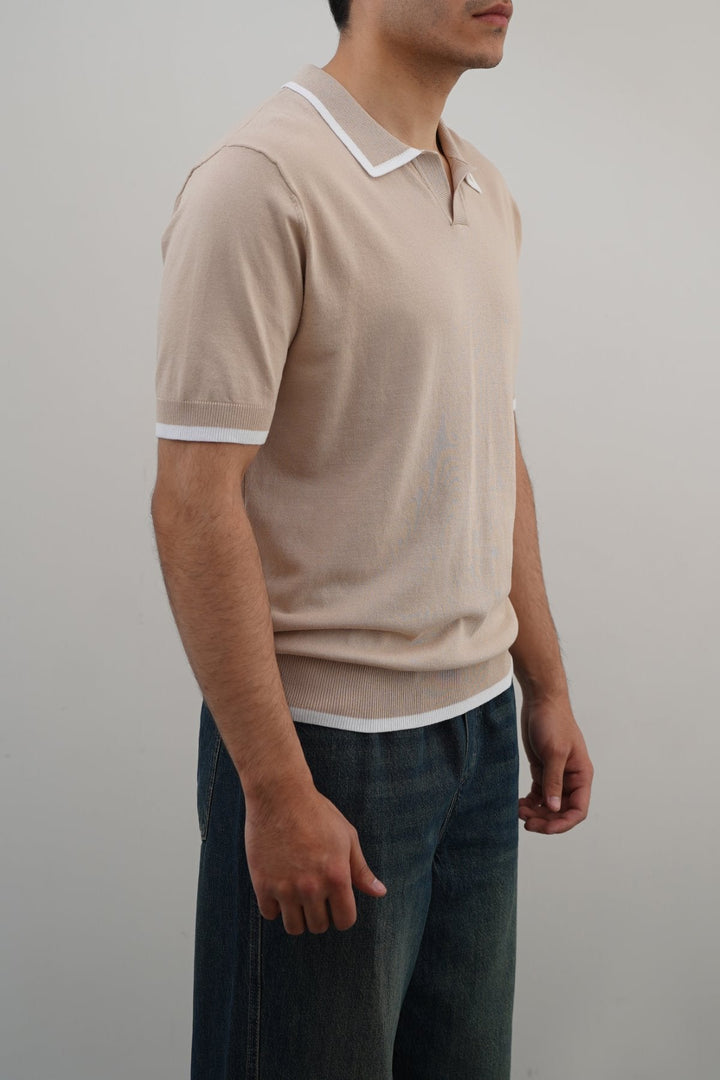 BEIGE EASY KNIT POLO