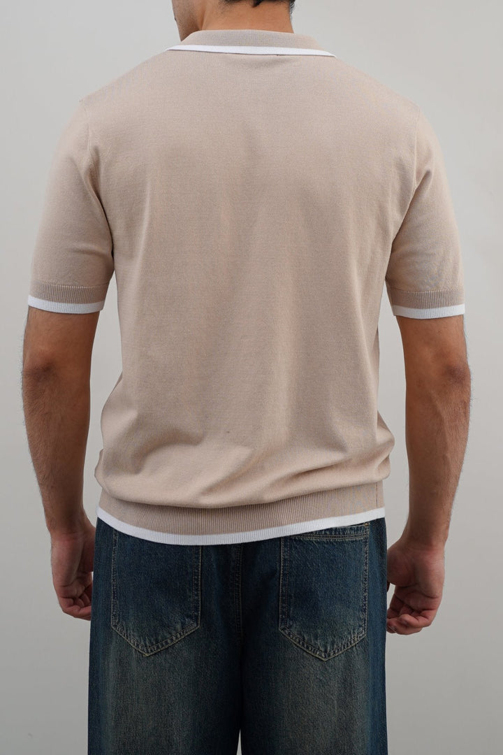 BEIGE EASY KNIT POLO