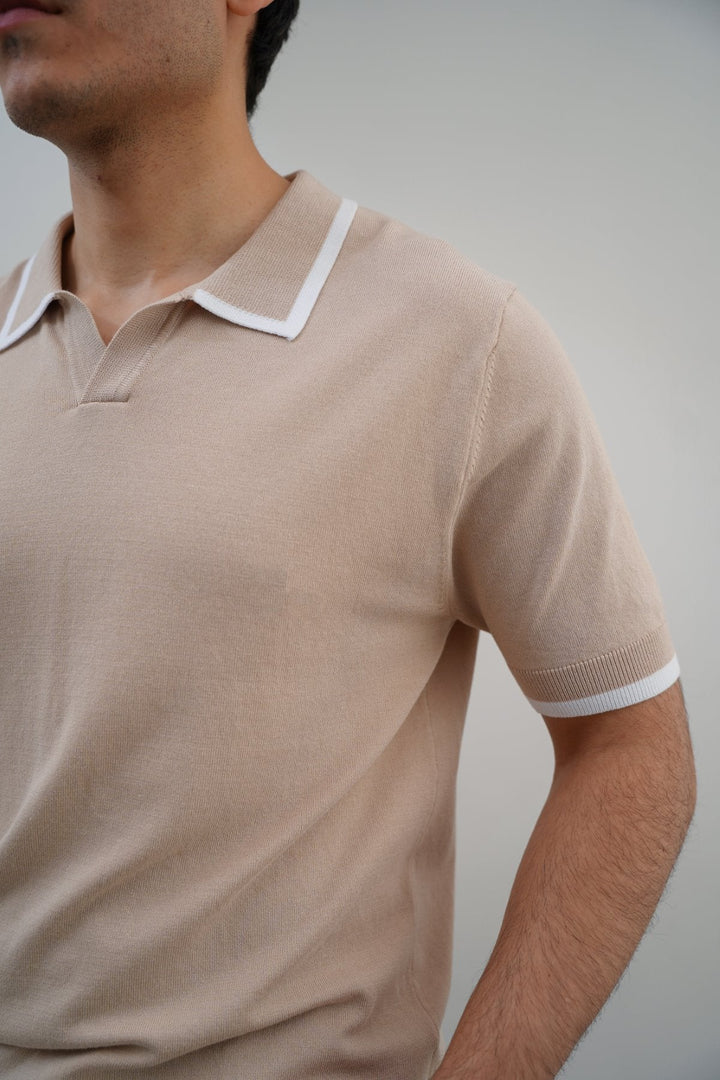 BEIGE EASY KNIT POLO