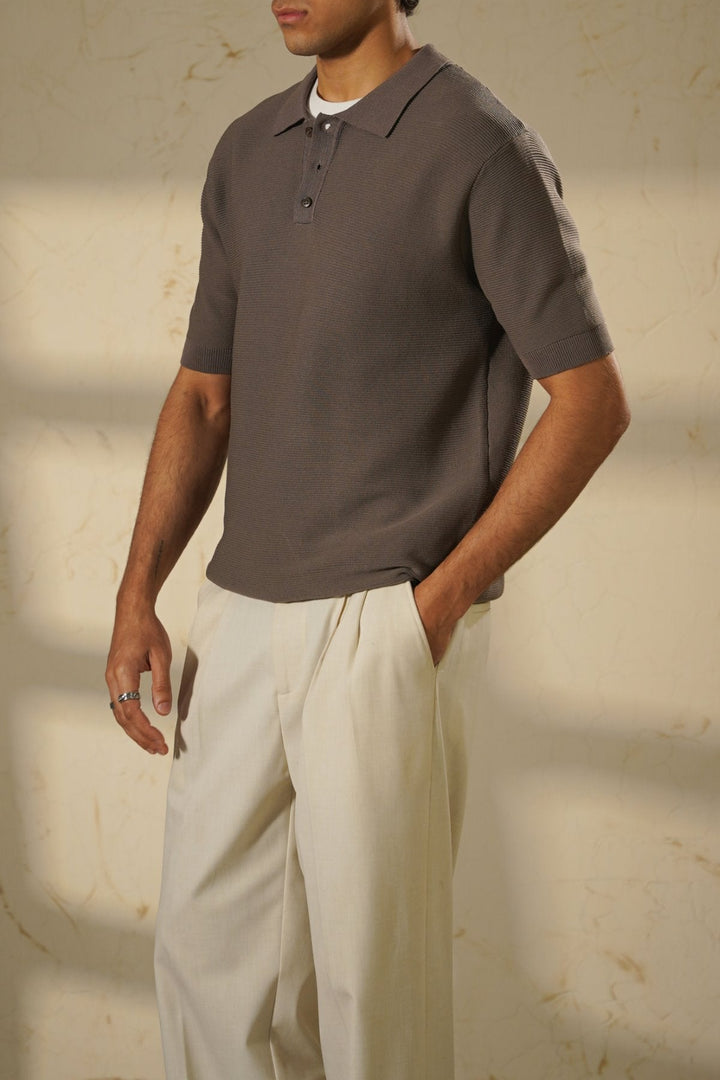 COFFEE TEXTURED POLO