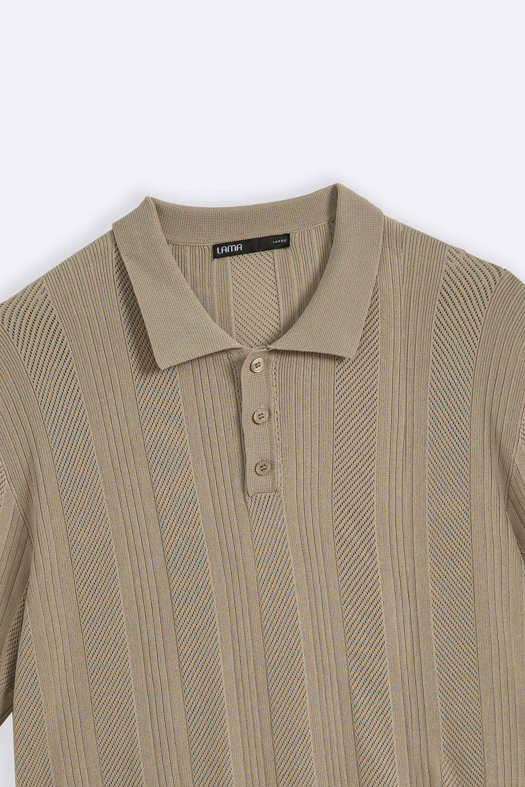 BEIGE SHEER KNIT POLO