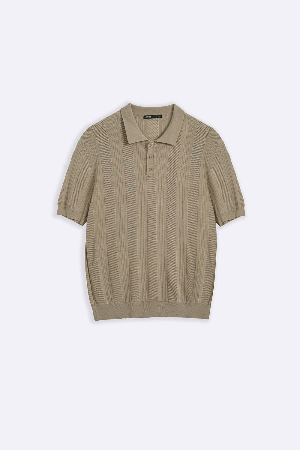 BEIGE SHEER KNIT POLO
