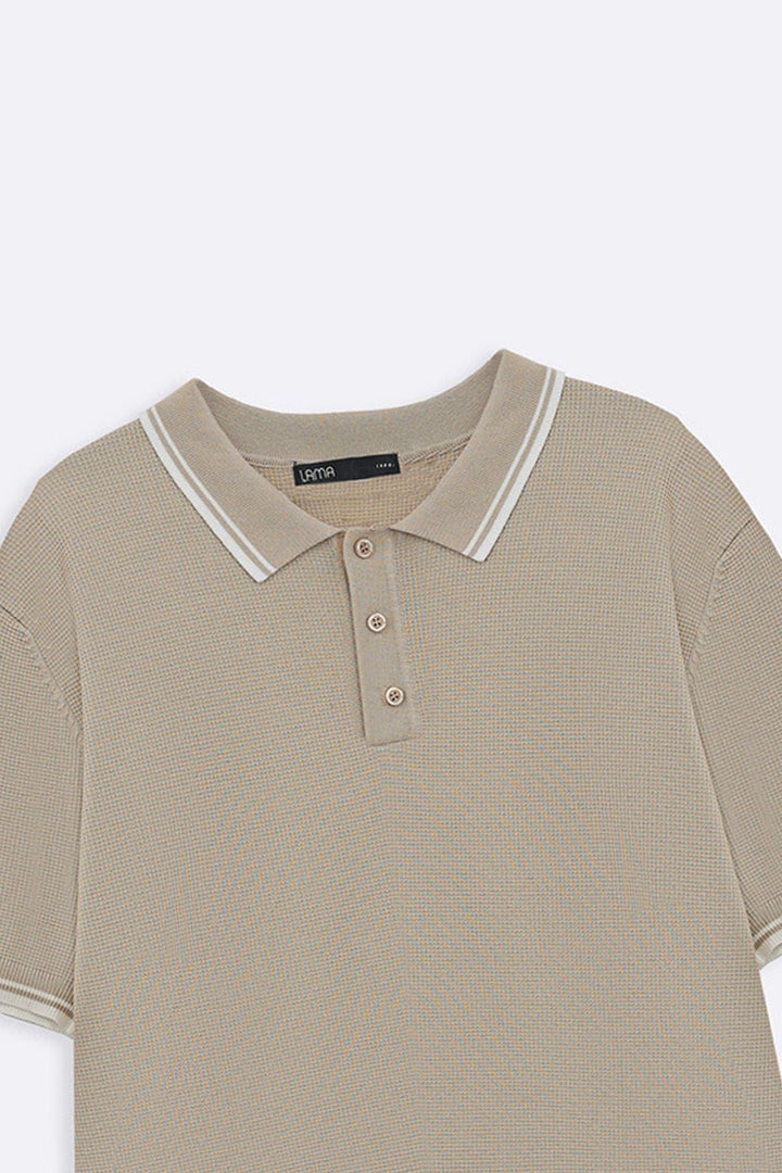 BEIGE CONTRAST TIPPING POLO