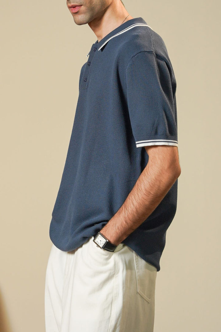 BLUE CONTRAST TIPPING POLO