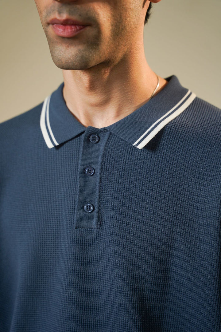 BLUE CONTRAST TIPPING POLO