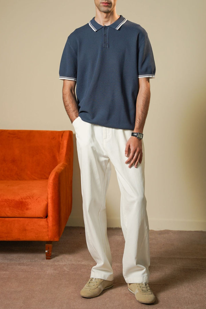 BLUE CONTRAST TIPPING POLO