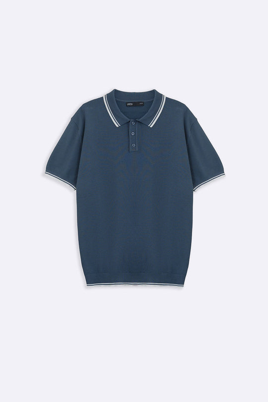 BLUE CONTRAST TIPPING POLO