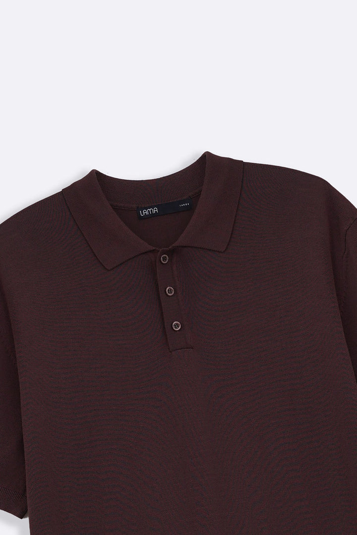 DARK BROWN CASUAL STRIPED TEE