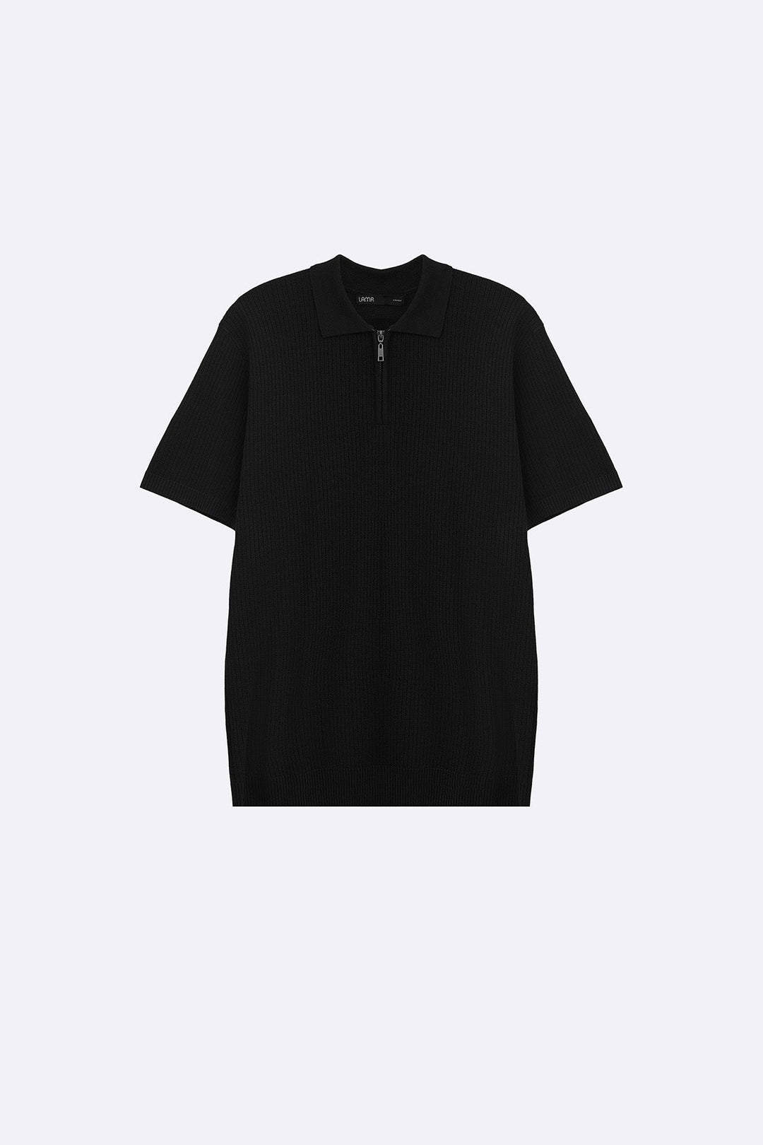 BLACK SOFT WEAVE POLO