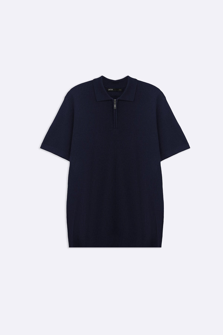 NAVY SOFT WEAVE POLO