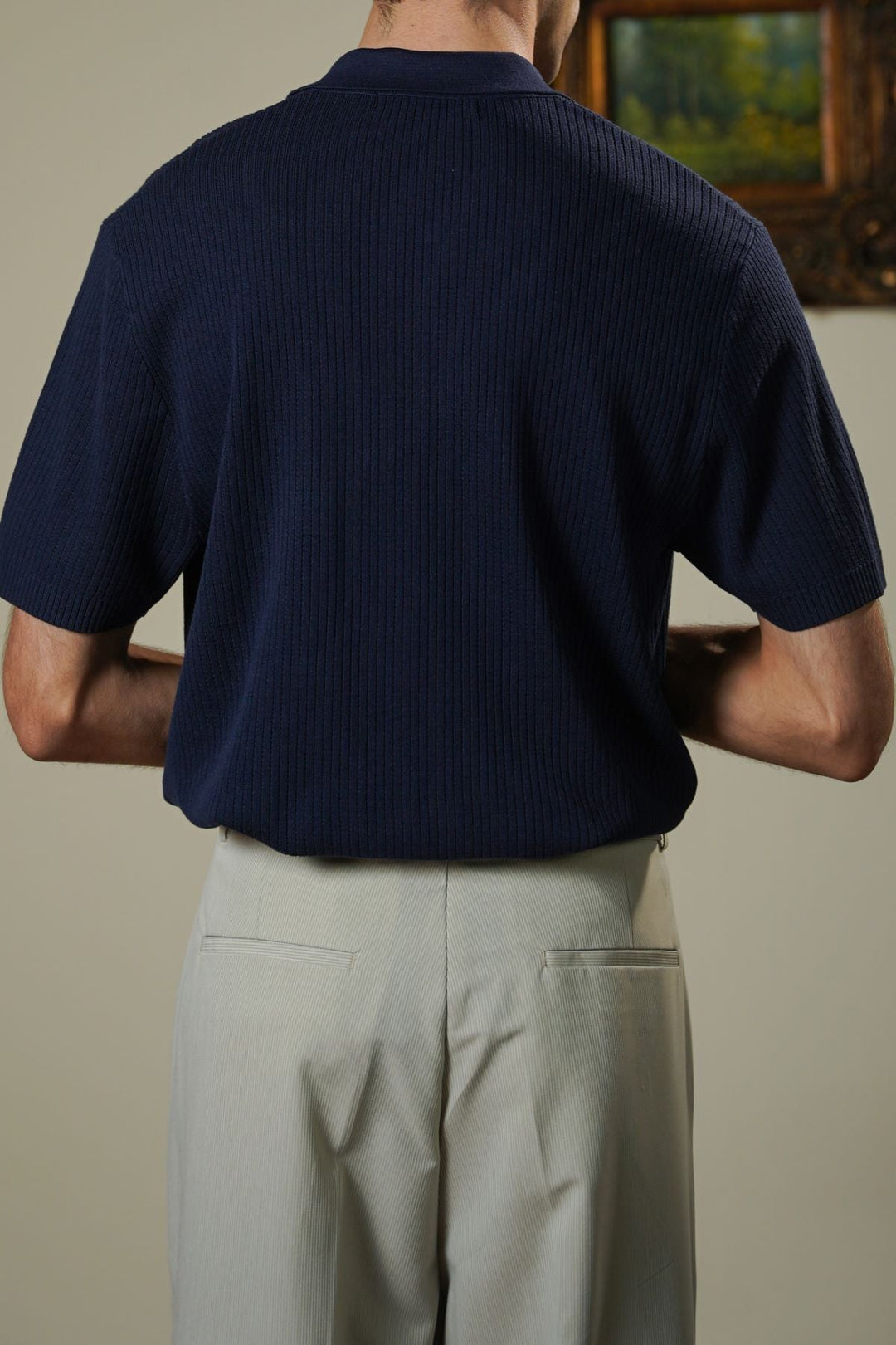 NAVY SOFT WEAVE POLO