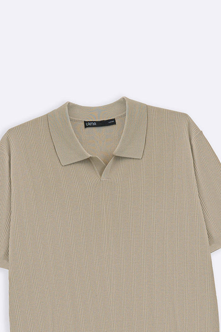 BEIGE LUXE KNIT POLO