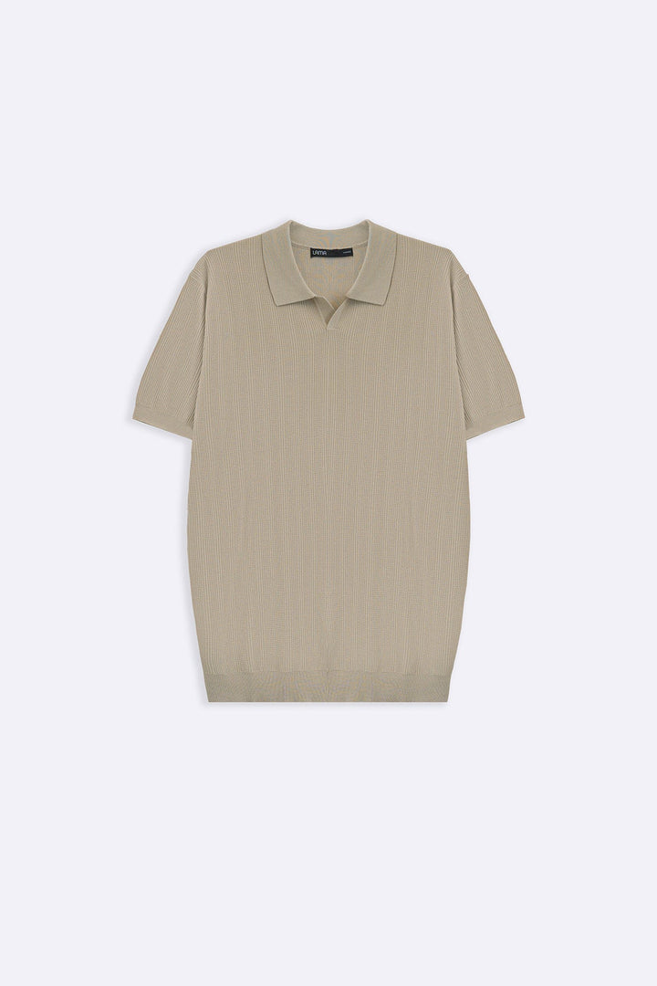 BEIGE LUXE KNIT POLO