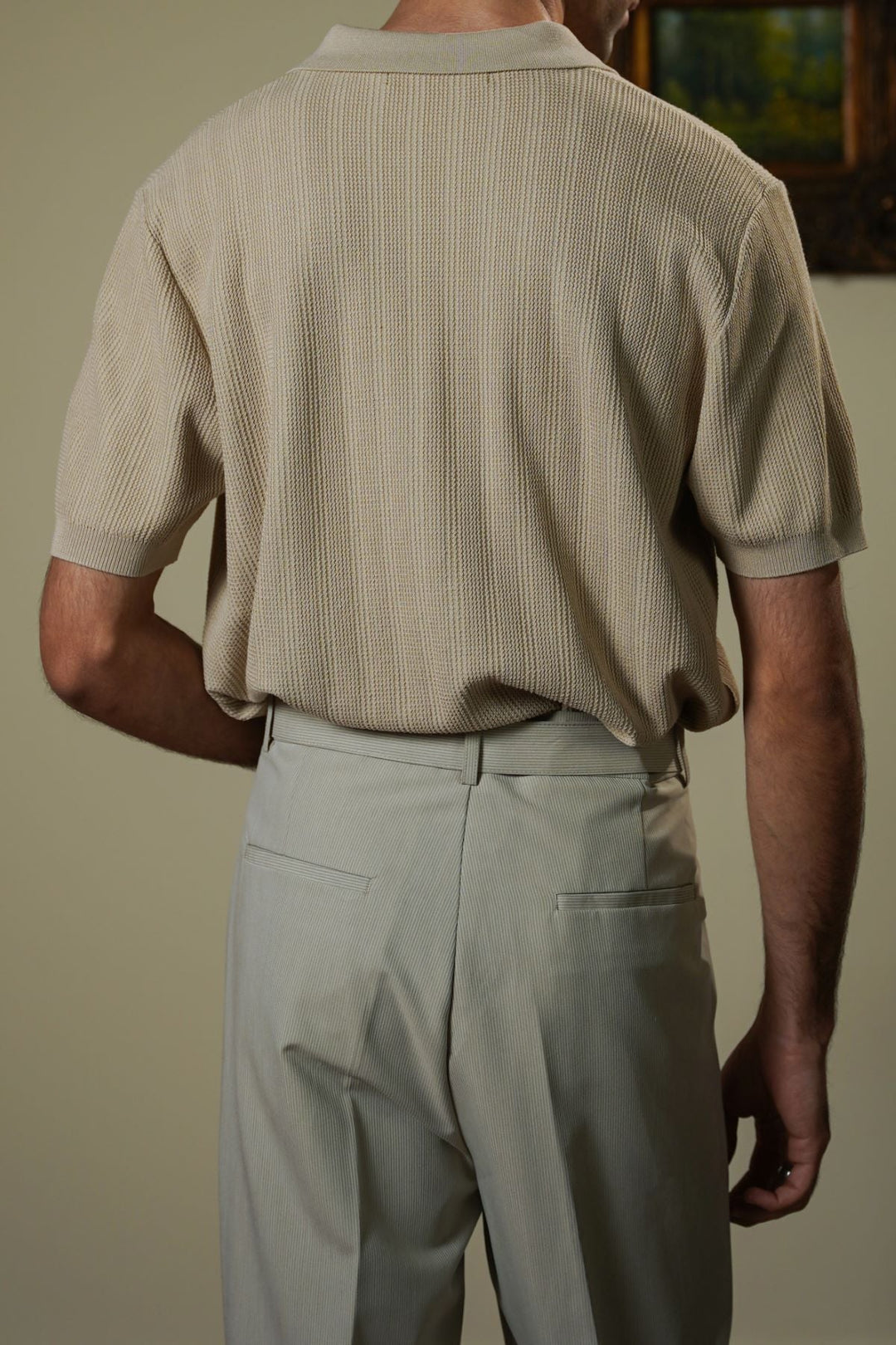 BEIGE LUXE KNIT POLO