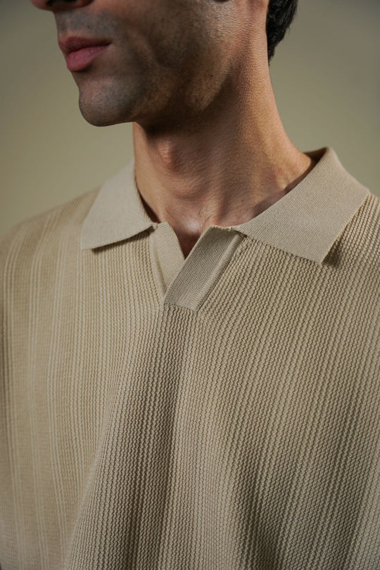 BEIGE LUXE KNIT POLO