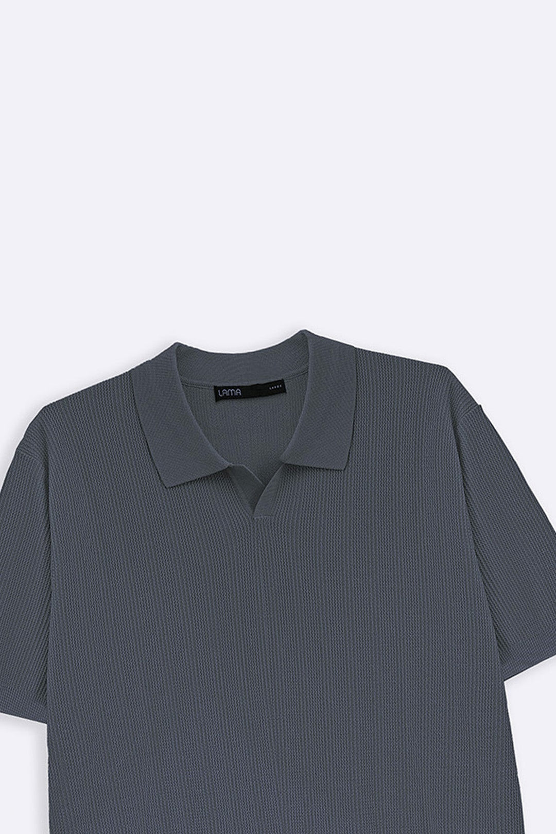 CHARCOAL LUXE KNIT POLO